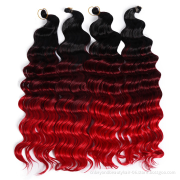 Deep Wave Crochet Synthetic Hair Natural Black Blonde Brown Color Bulk Braid Hair Extensions Braiding Hair